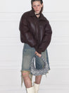 PROD  2023 WINTER Down Puffer Leather Jacket