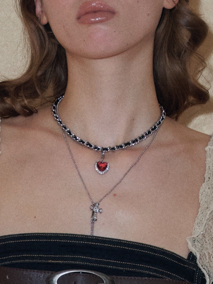 PROD 2024 Pre-spring One Size / Red / In-stock Red Heart Necklace