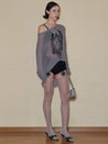 PROD 2024 Pre-spring One Size（XS-L） / Gray / In-stock Semi-Sheer Angel Long sleeve