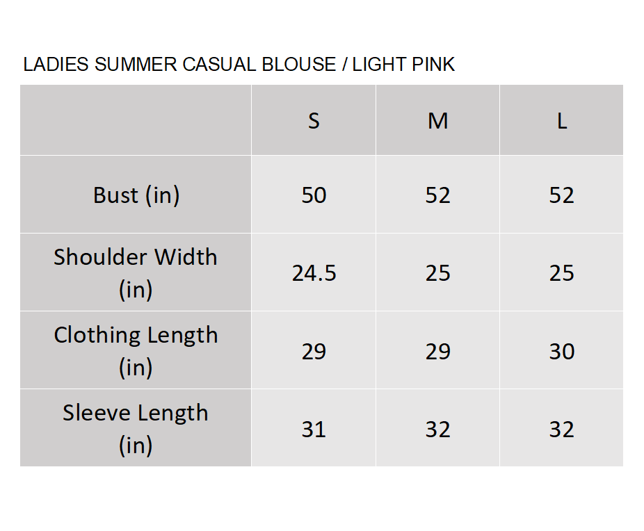PROD Bldg 2023 summer Ladies Summer Casual Blouse / Light Pink