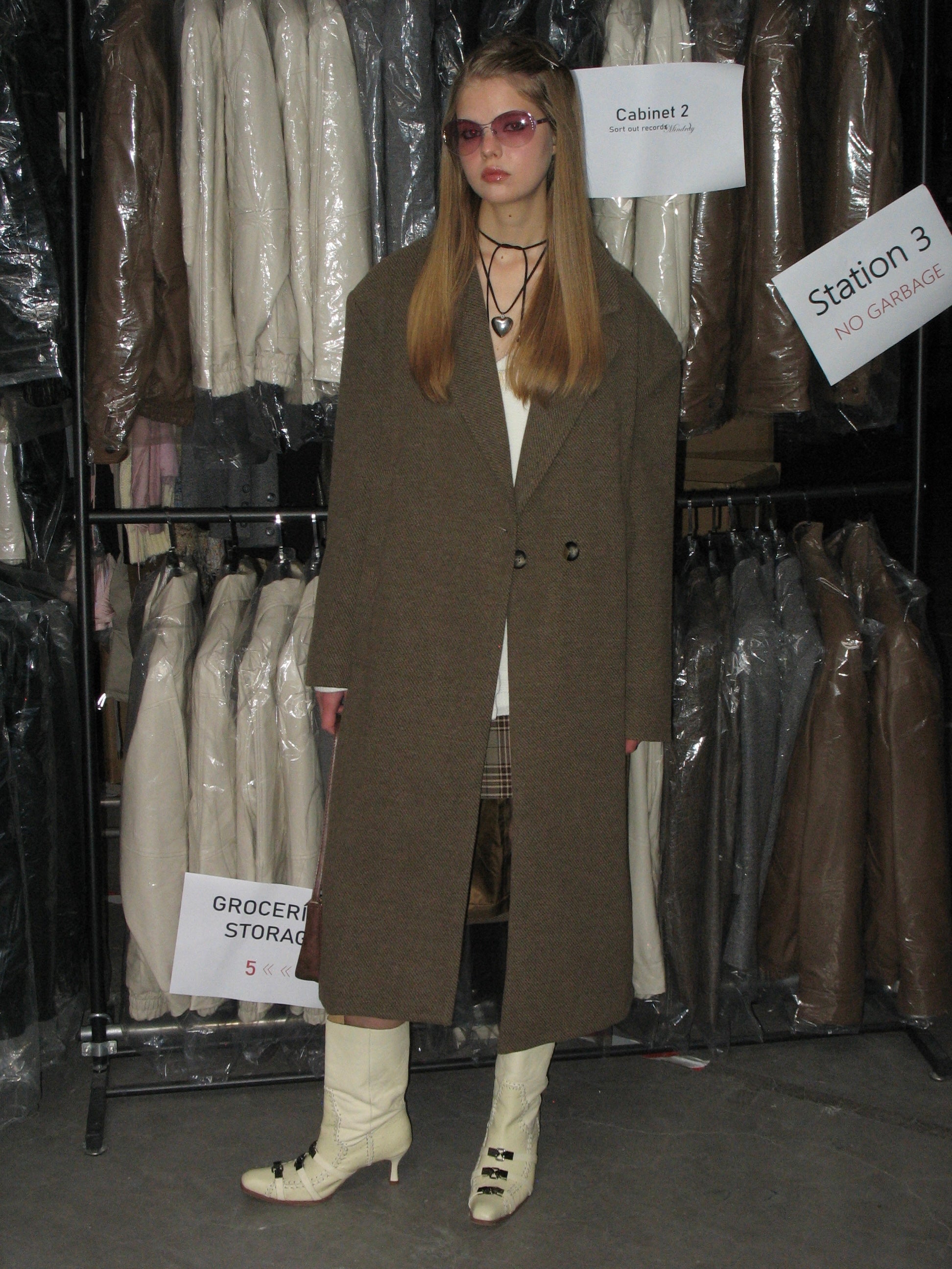 PROD Bldg 2023 winter 2 S（us XS） / Brown / In-stock Frenchy Double Button Overcoat