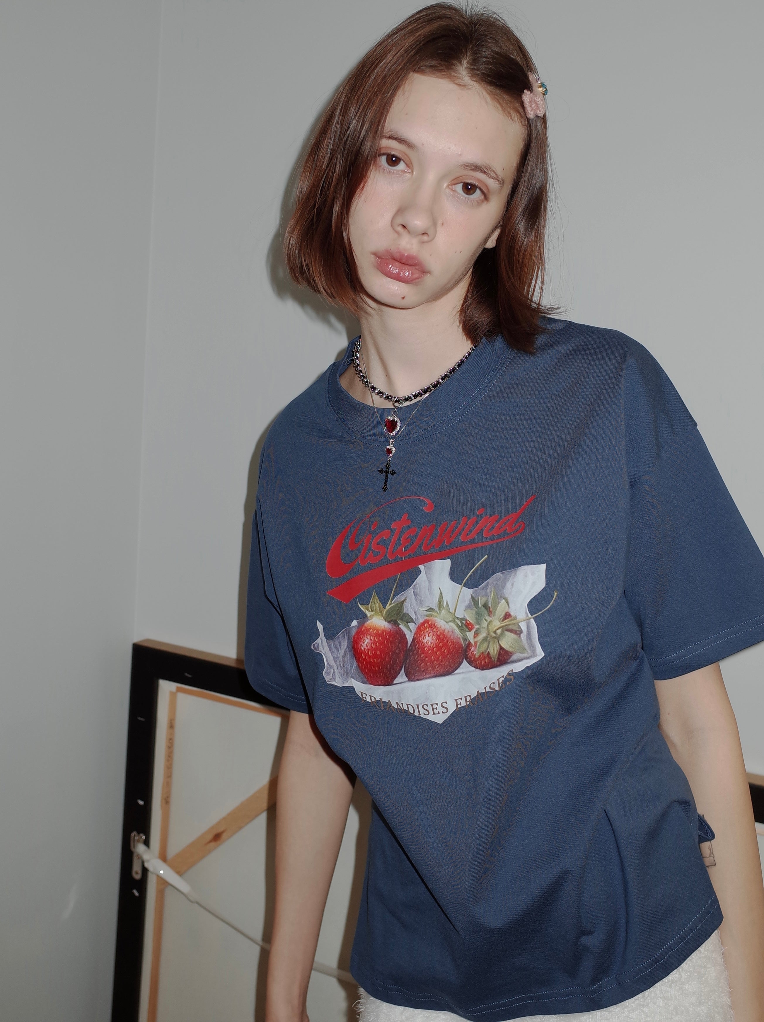  S Retro Strawberry Boxy T-shirt