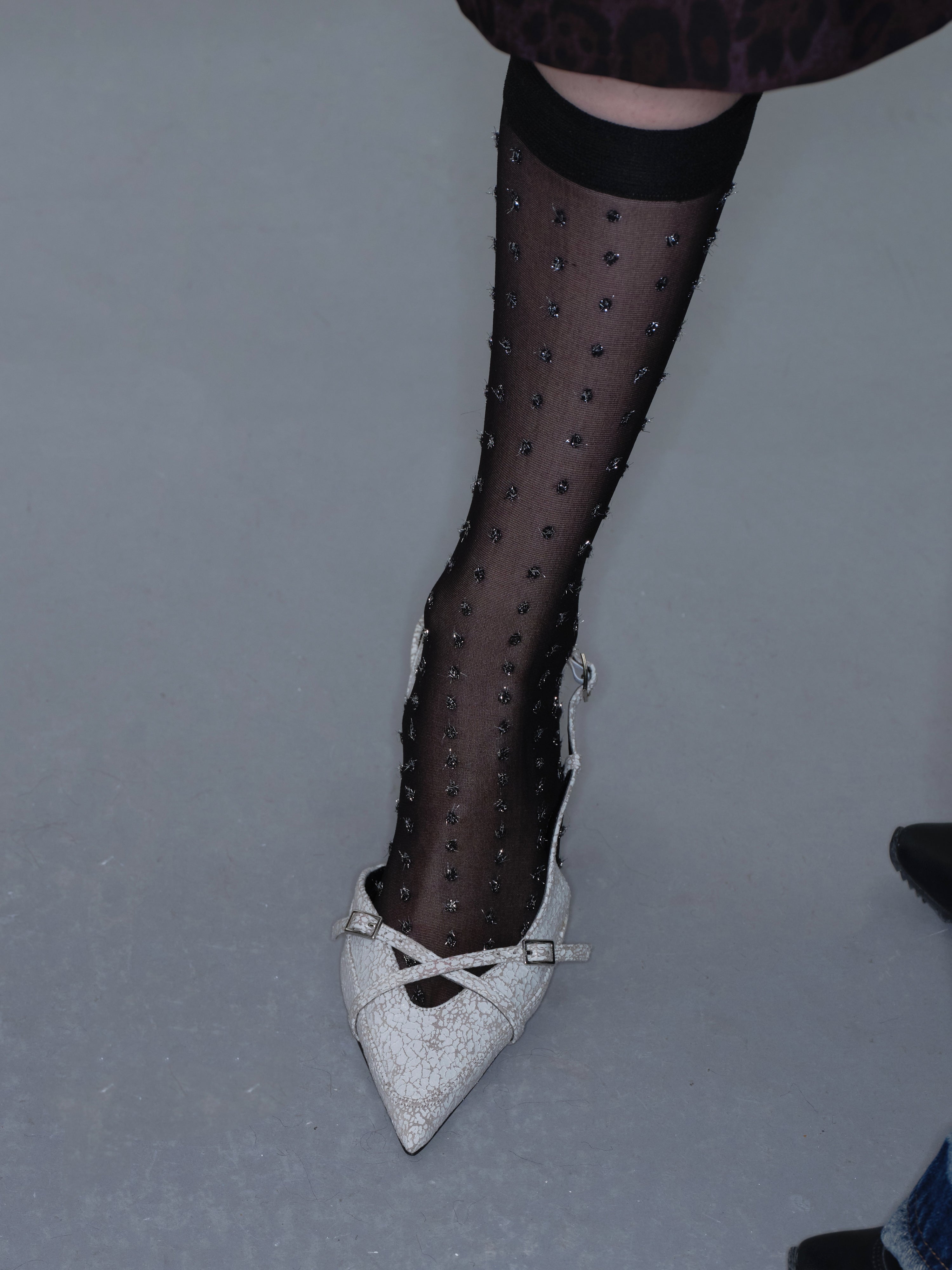 French Shimmer Polka Dot Stockings Socks