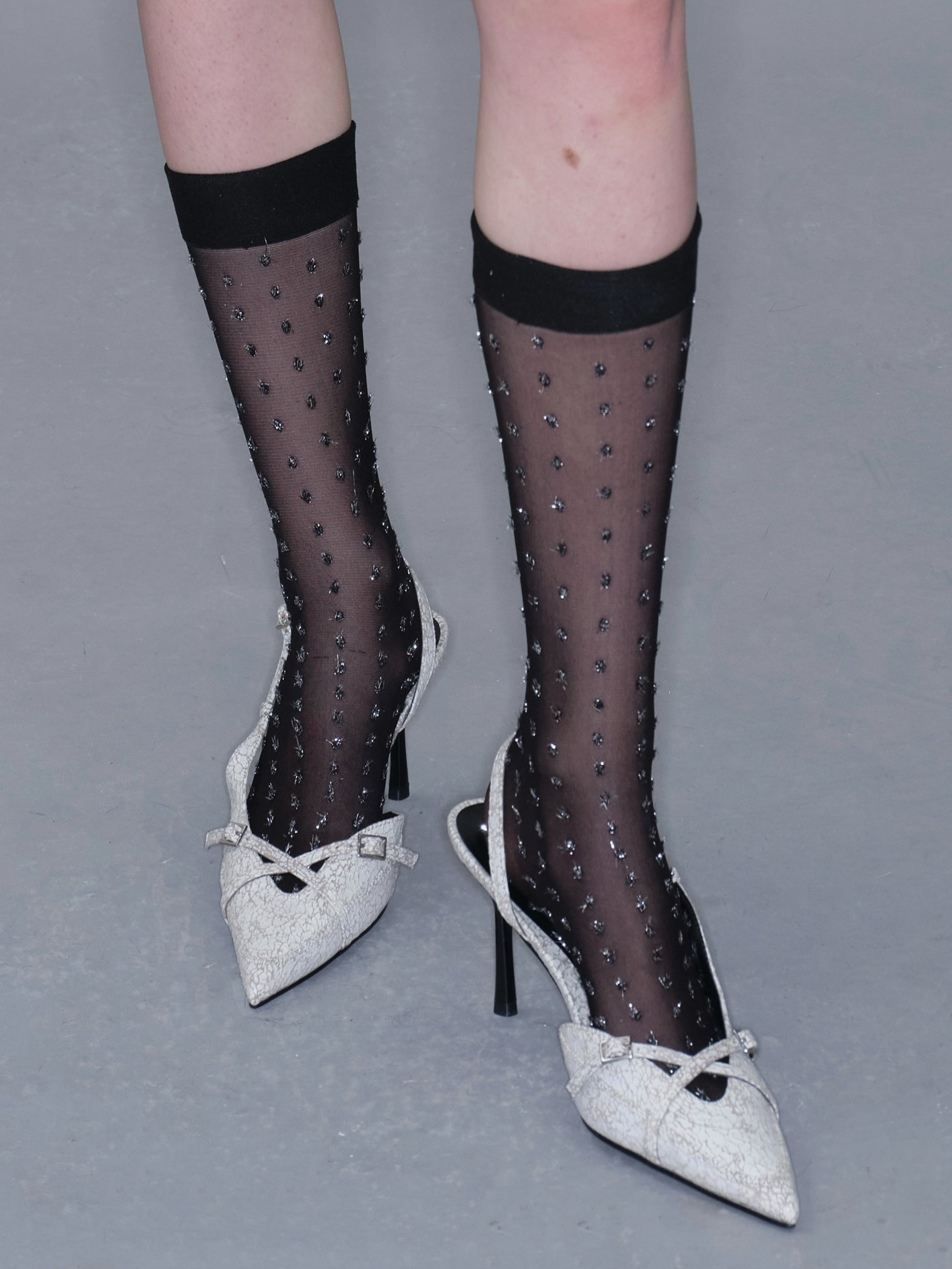 French Shimmer Polka Dot Stockings Socks