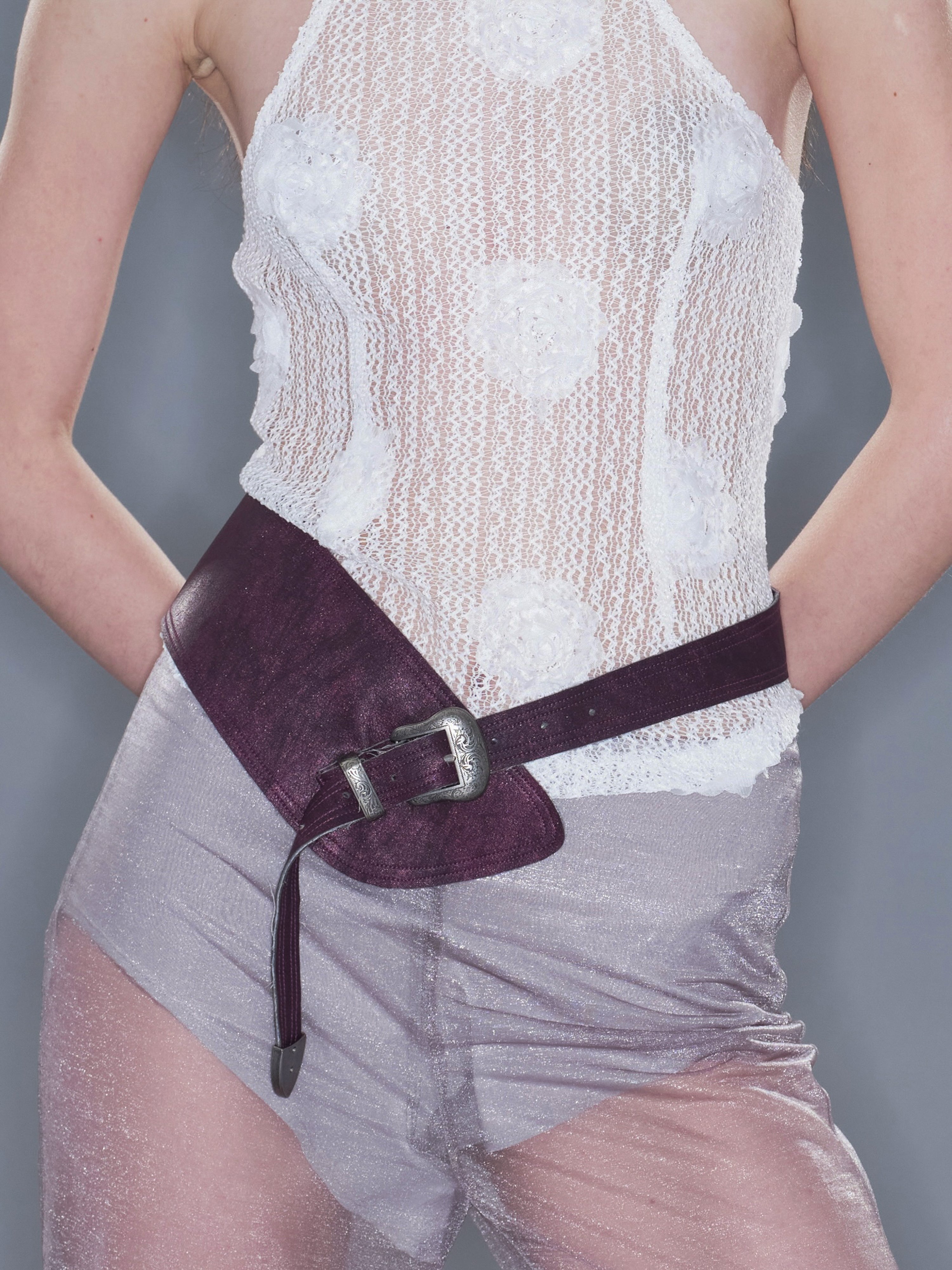 Buckle Strap Belt/ Dark Purple