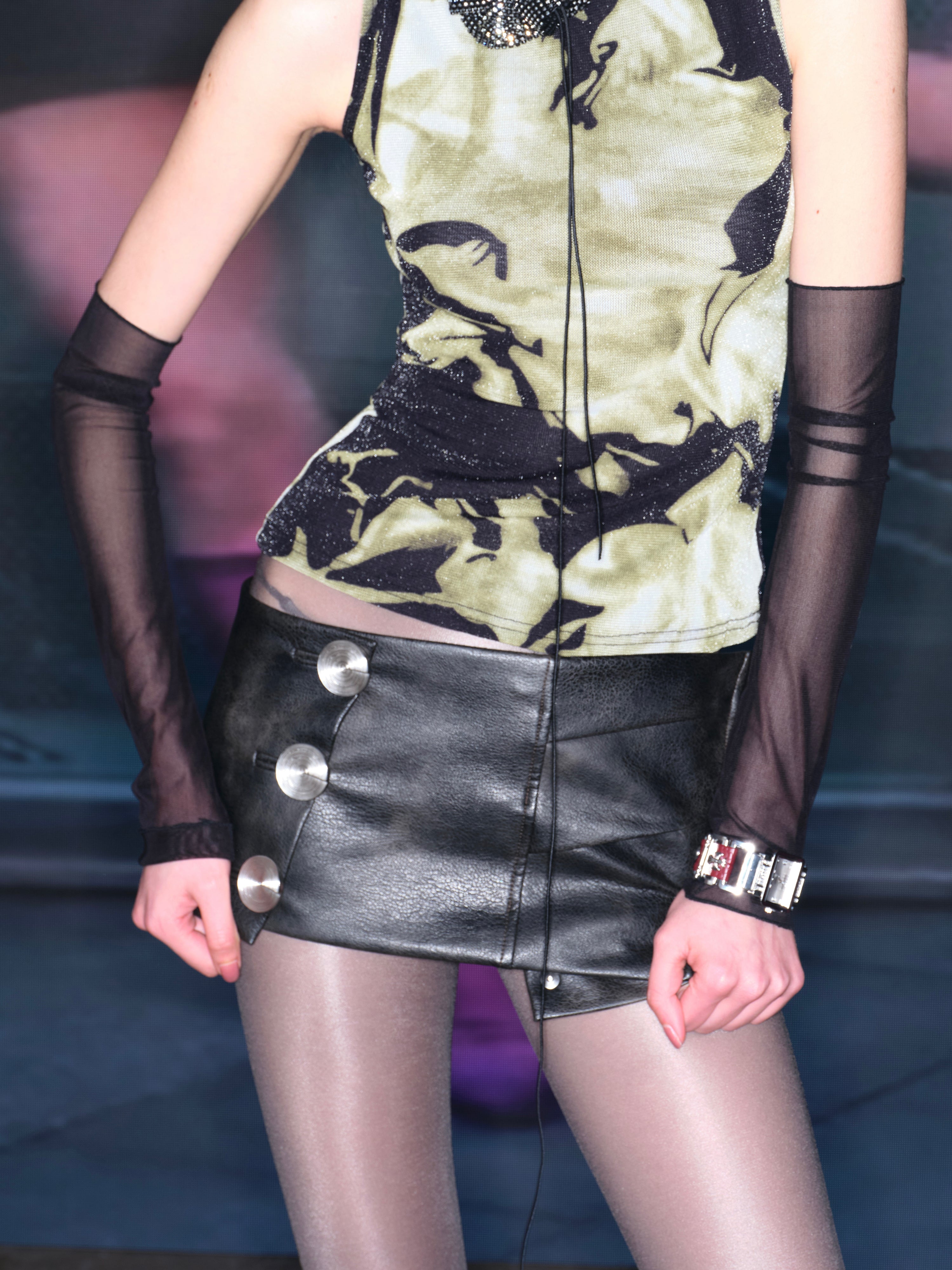 Black Sheer Mesh Sleeves