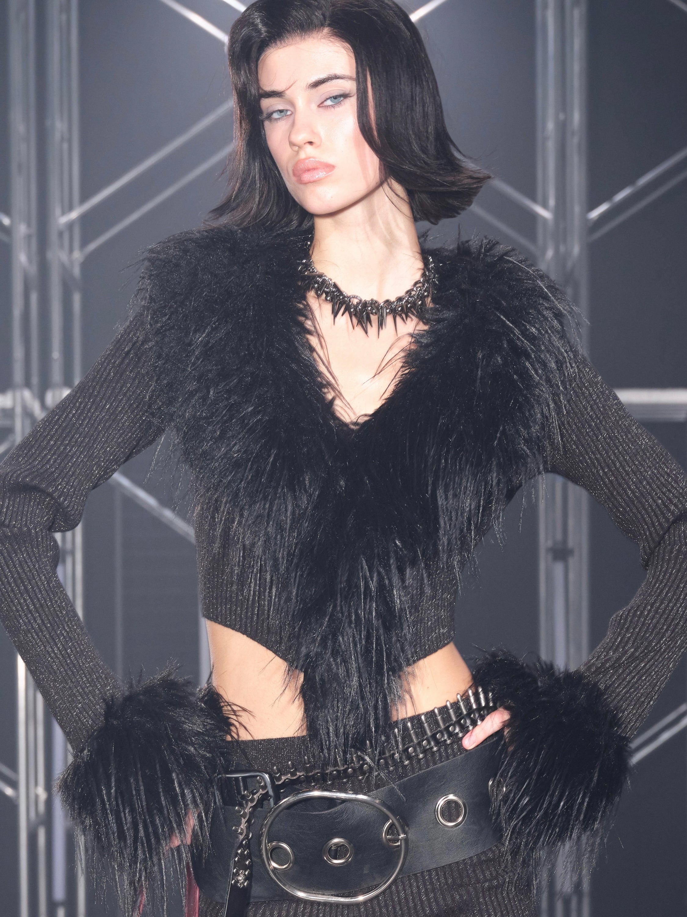 Sasha Faux Fur Trim Cardigan