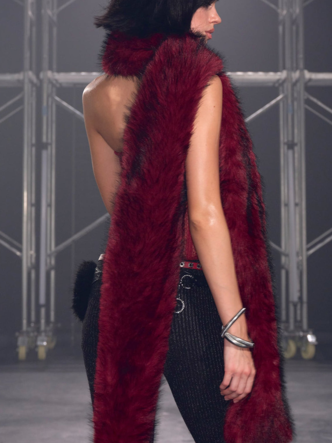 Sasha Faux Fur Trim Flared Pants