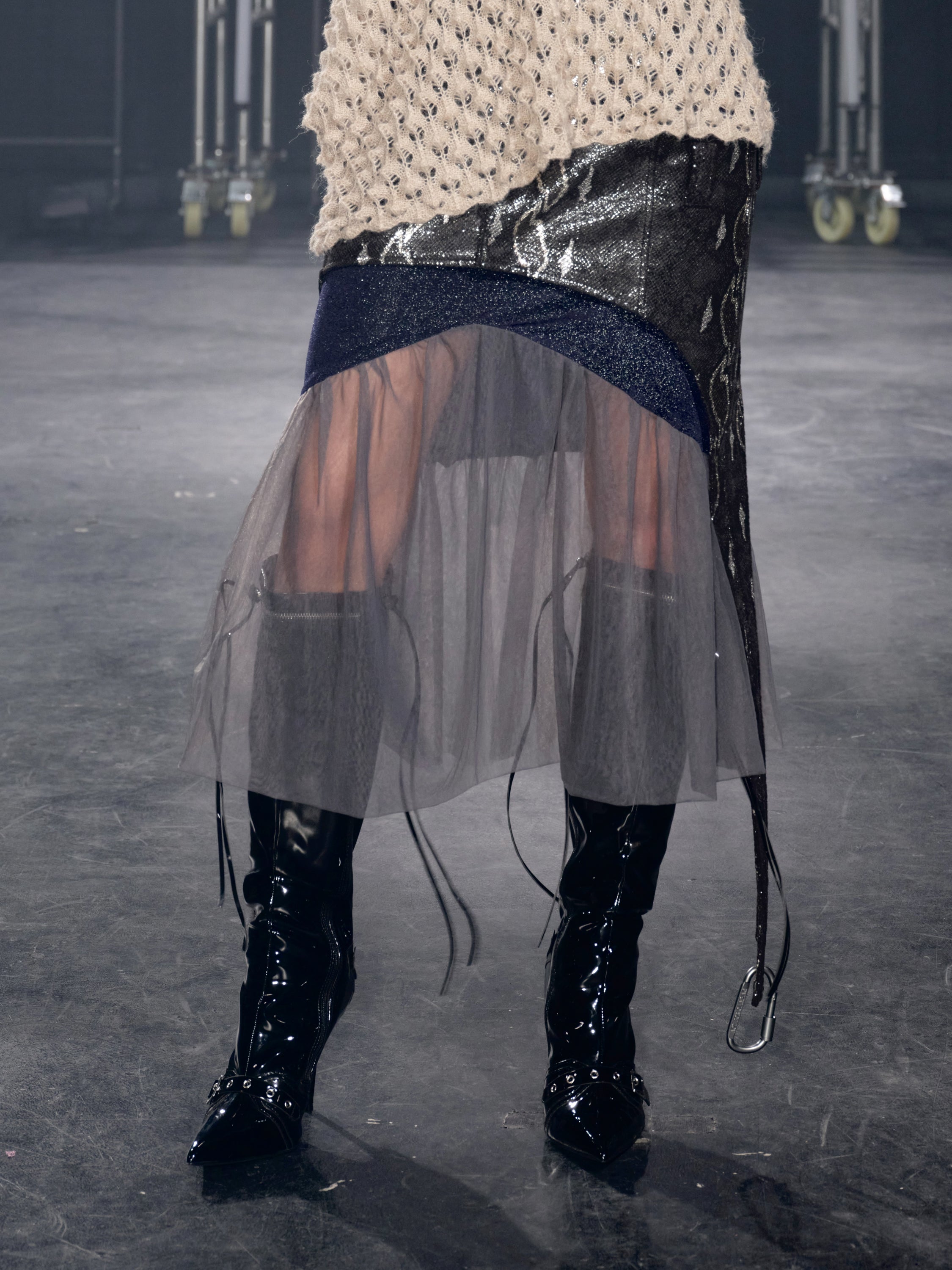Luna Sheer Mesh Skirt Navy