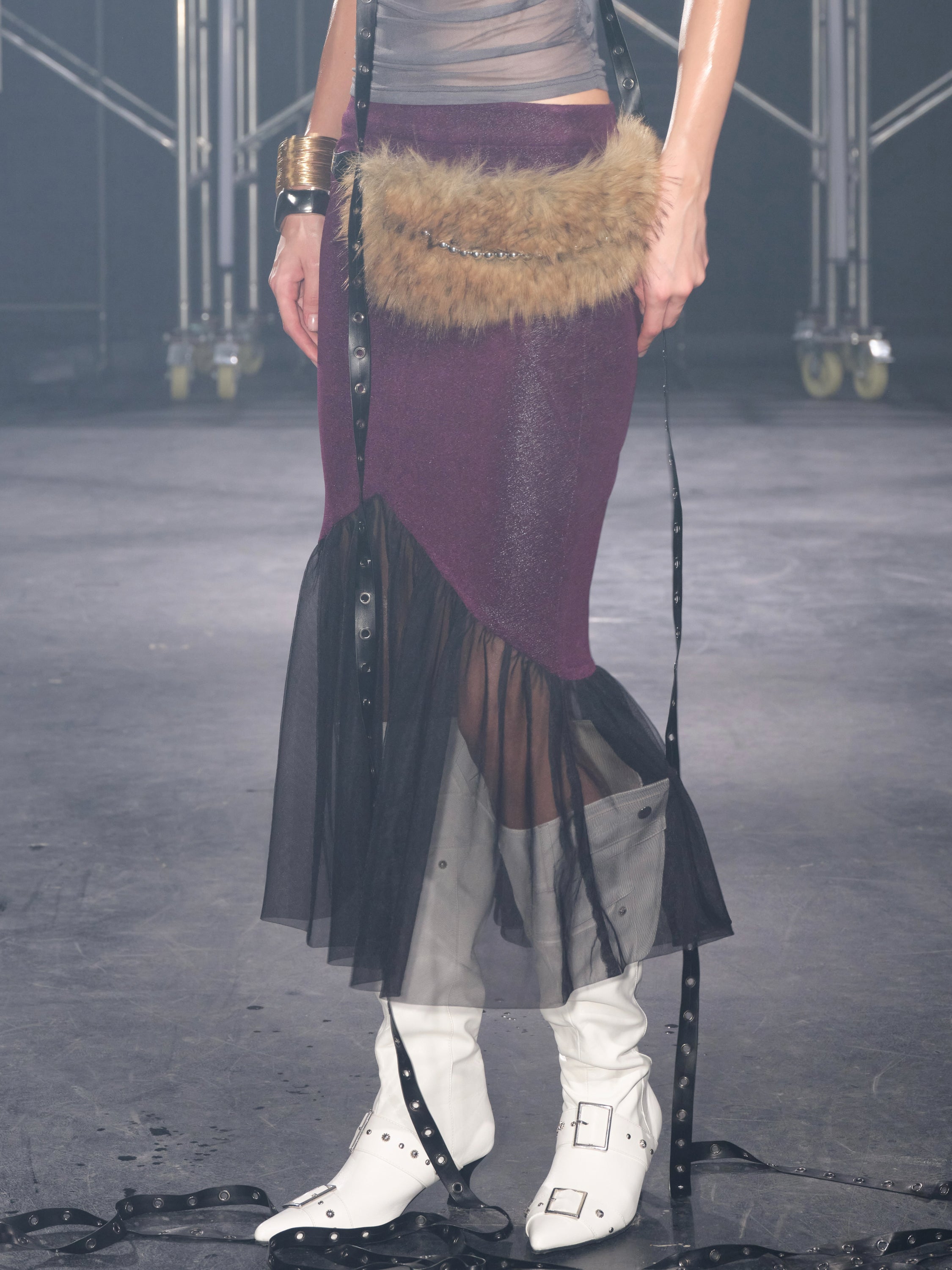 Luna Sheer Mesh Skirt Purple