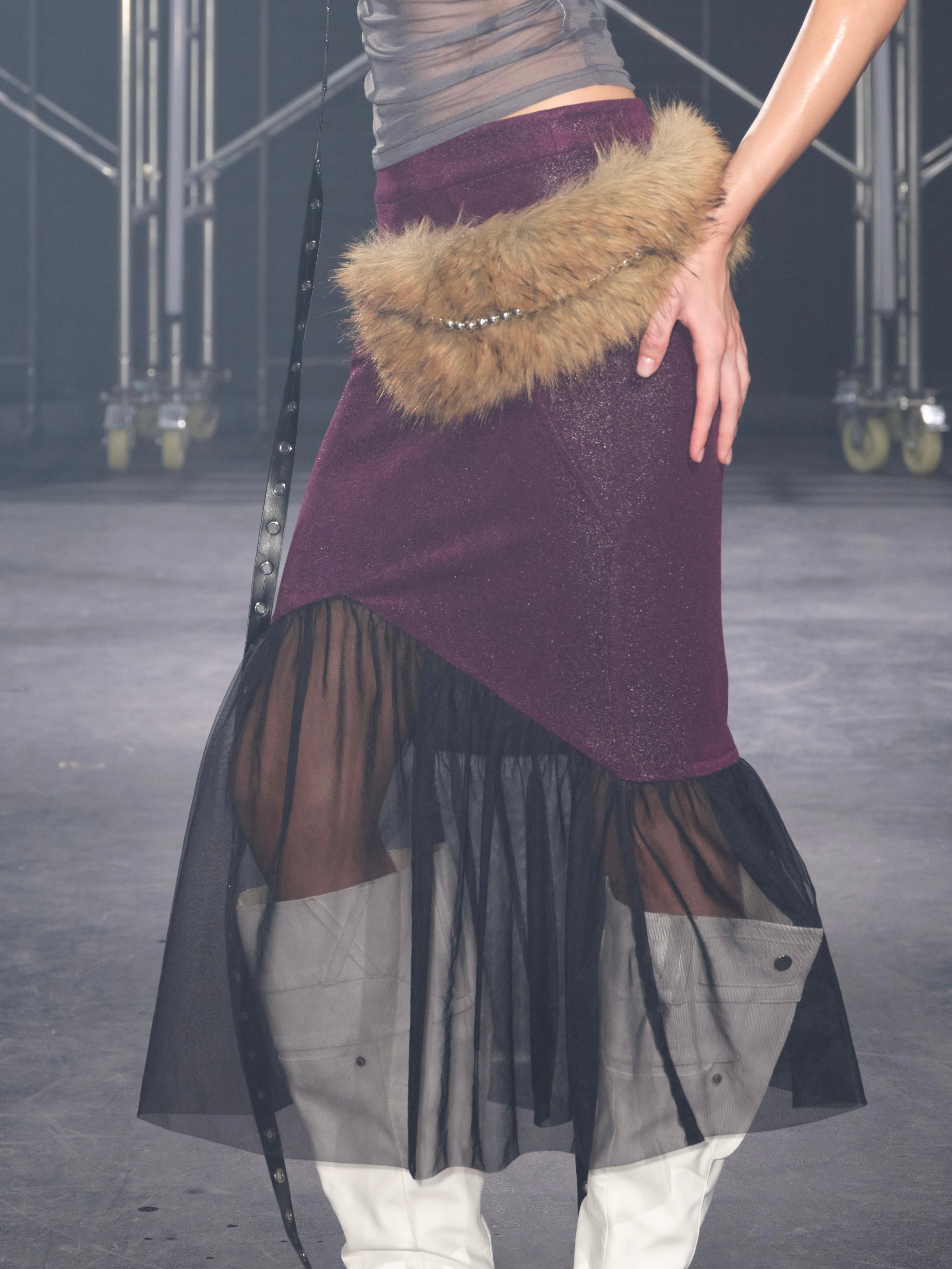 Luna Sheer Mesh Skirt Purple