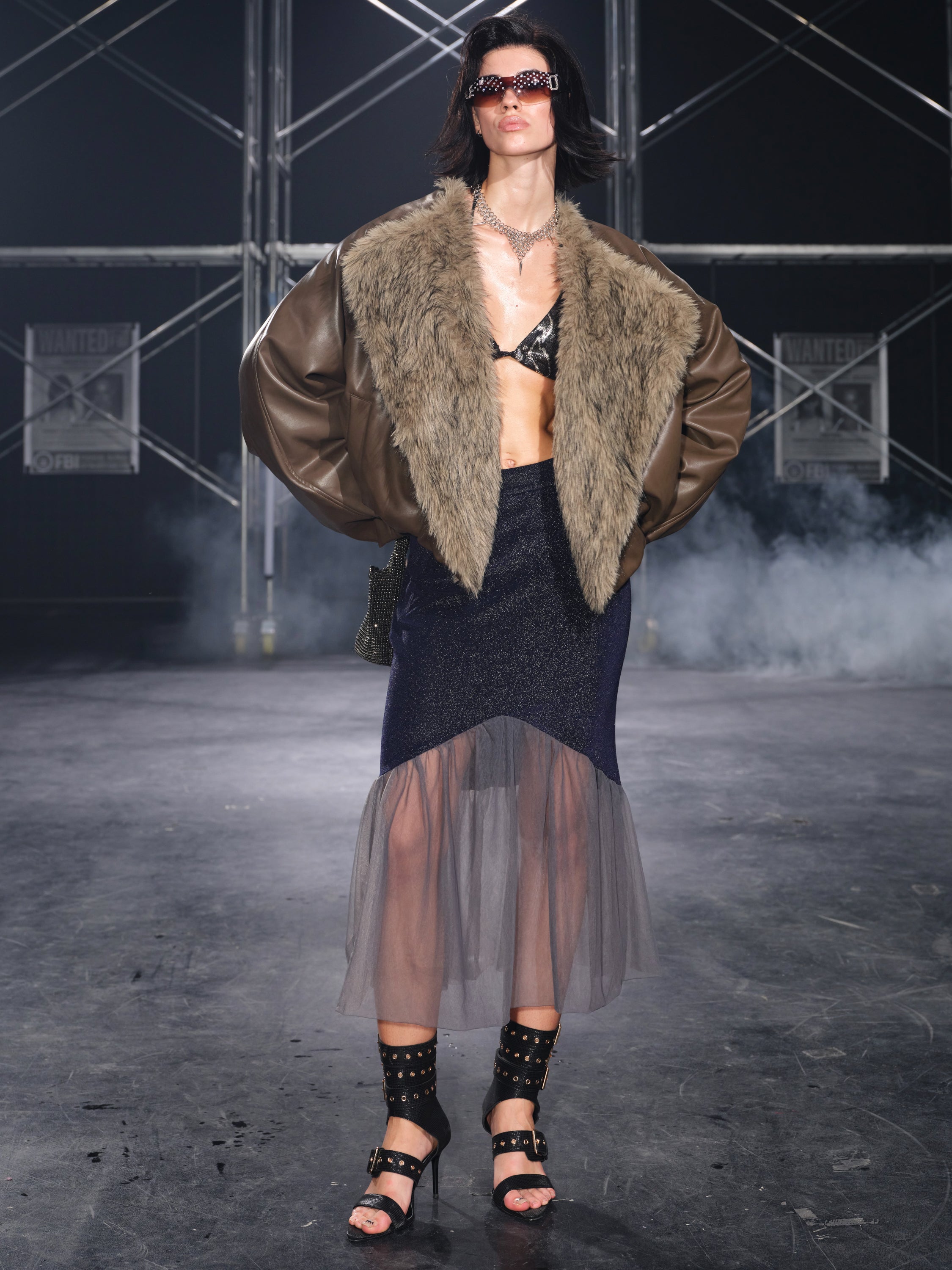 Luna Sheer Mesh Skirt Navy
