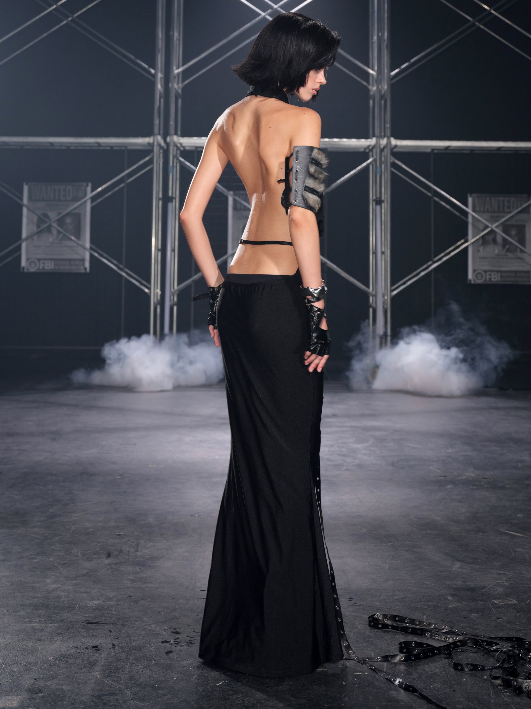 Anouk Halter Heck Ruched Maxi Dress