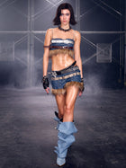 Thea Faux Fur Shorts Blue