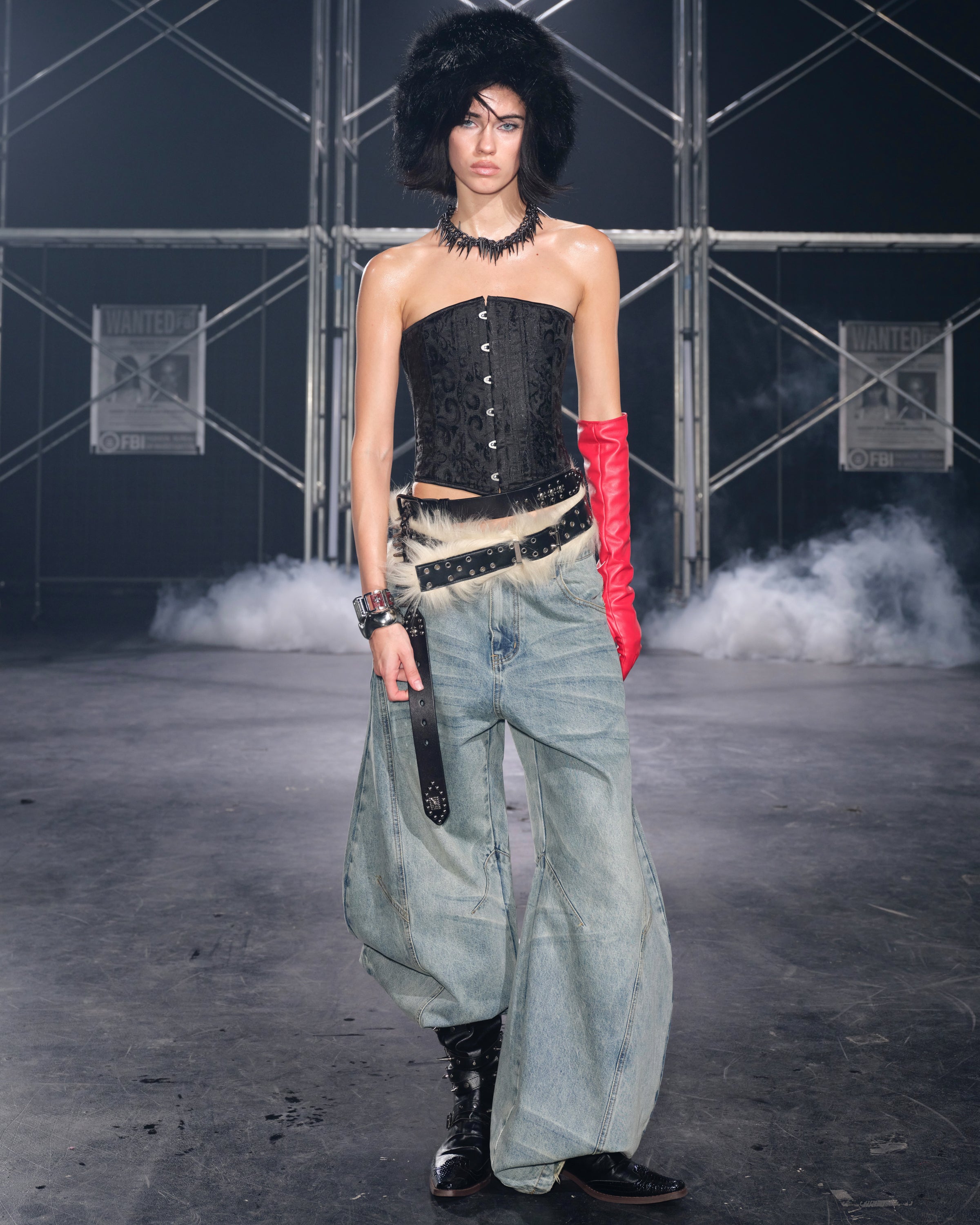 Embossed Boned Corset Tube Top
