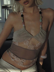 PROD Sunkissed Floral Halter Top with Beads