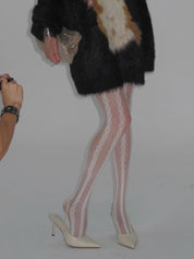 Cable Jacquard Fishnet Tights