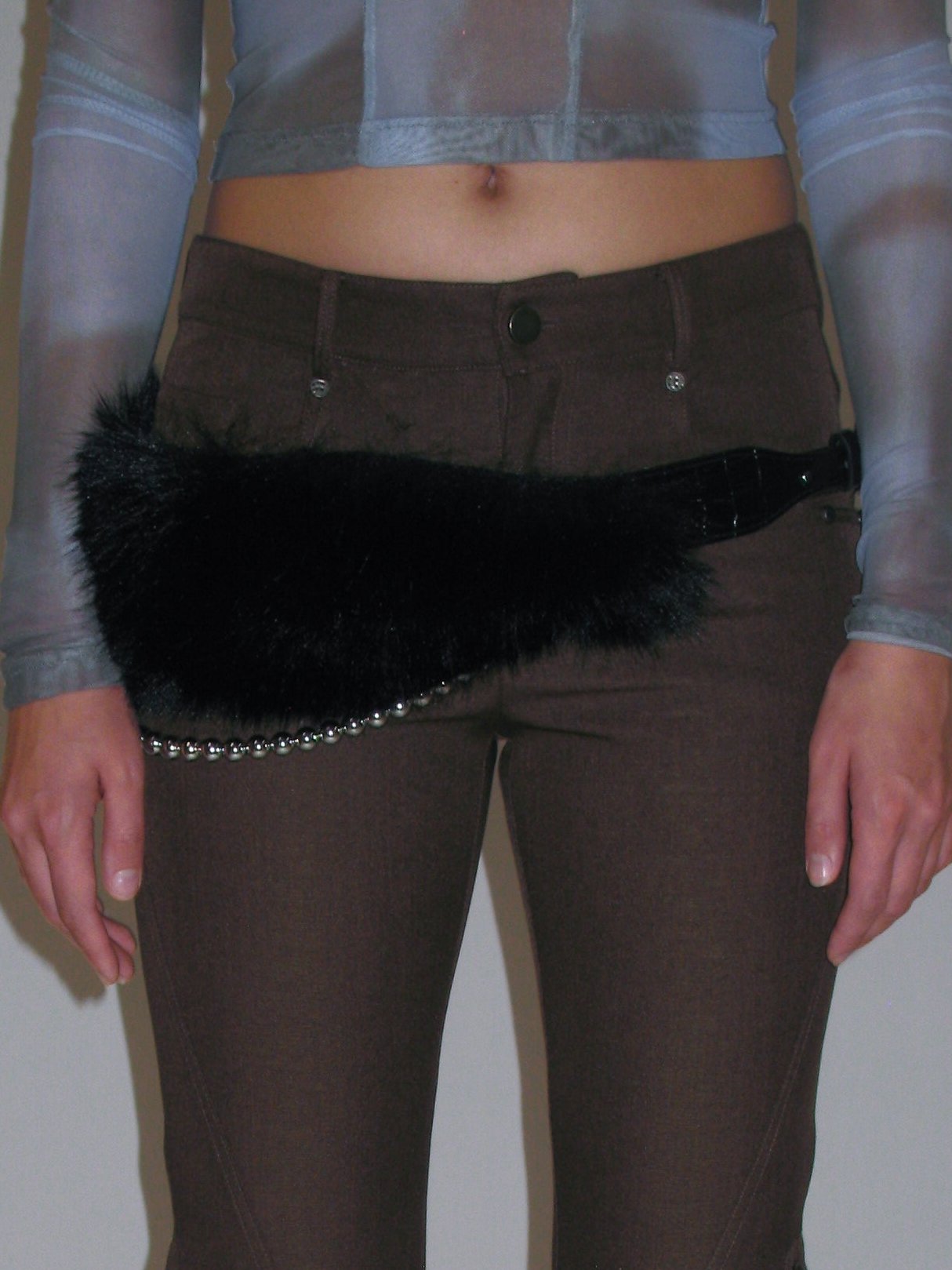 Faux Fur Waist Wide Belt