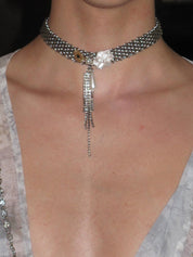 Isolde Floral Tassel Chain Choker