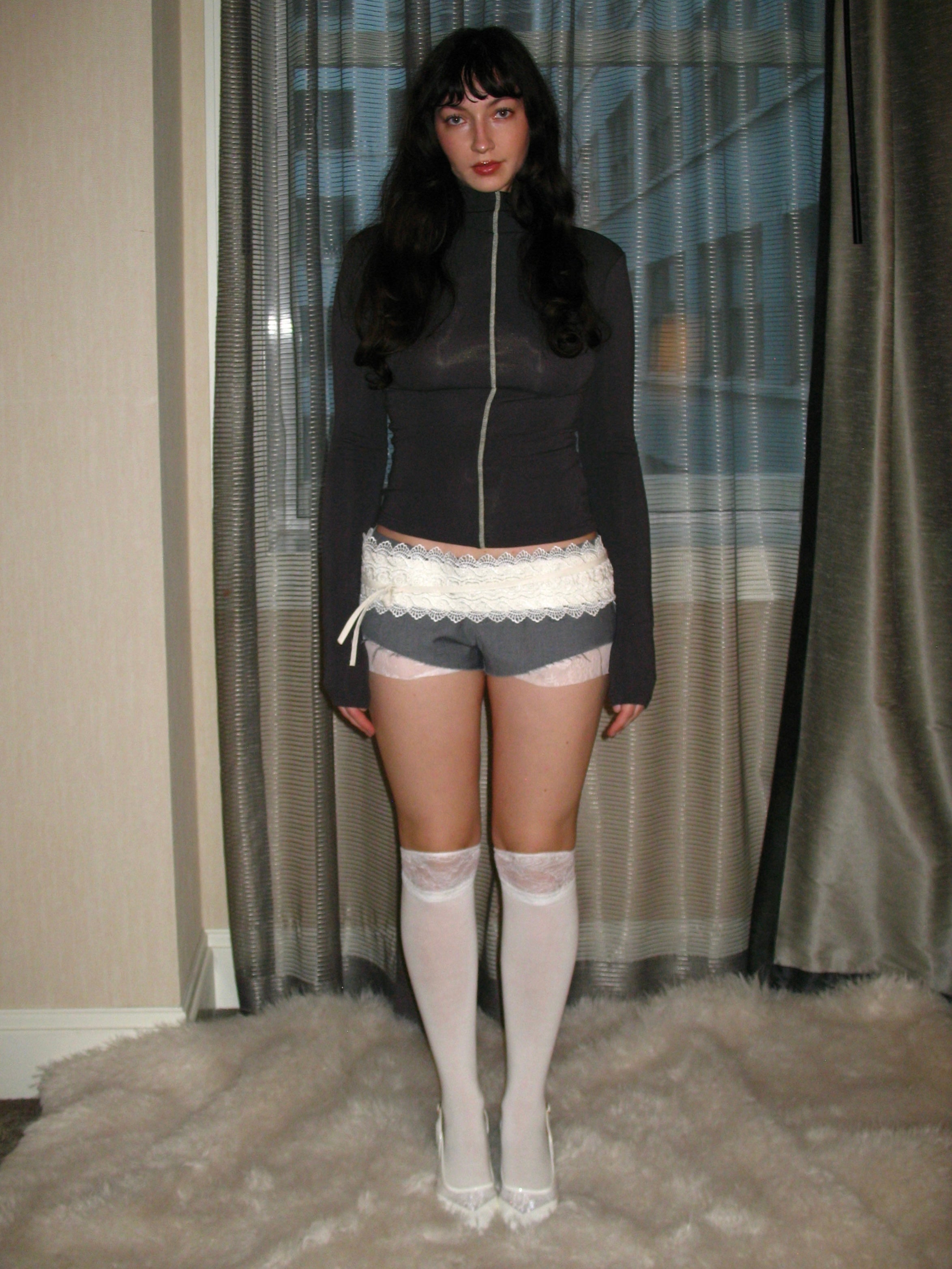 Lace-Edged Lolita Thigh-High Socks