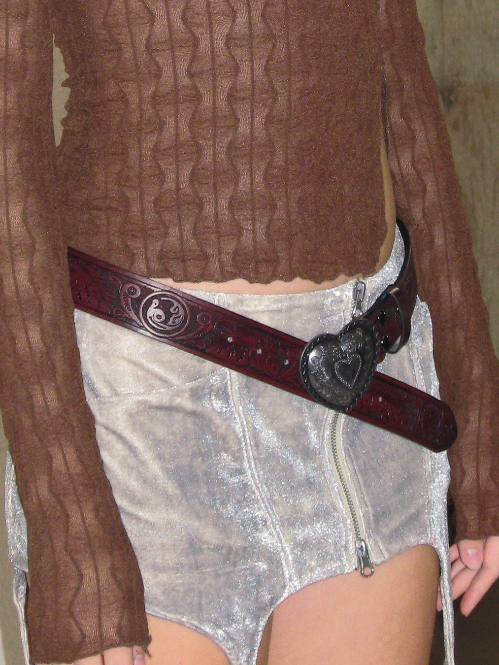 Wine Red Love Heart Belt