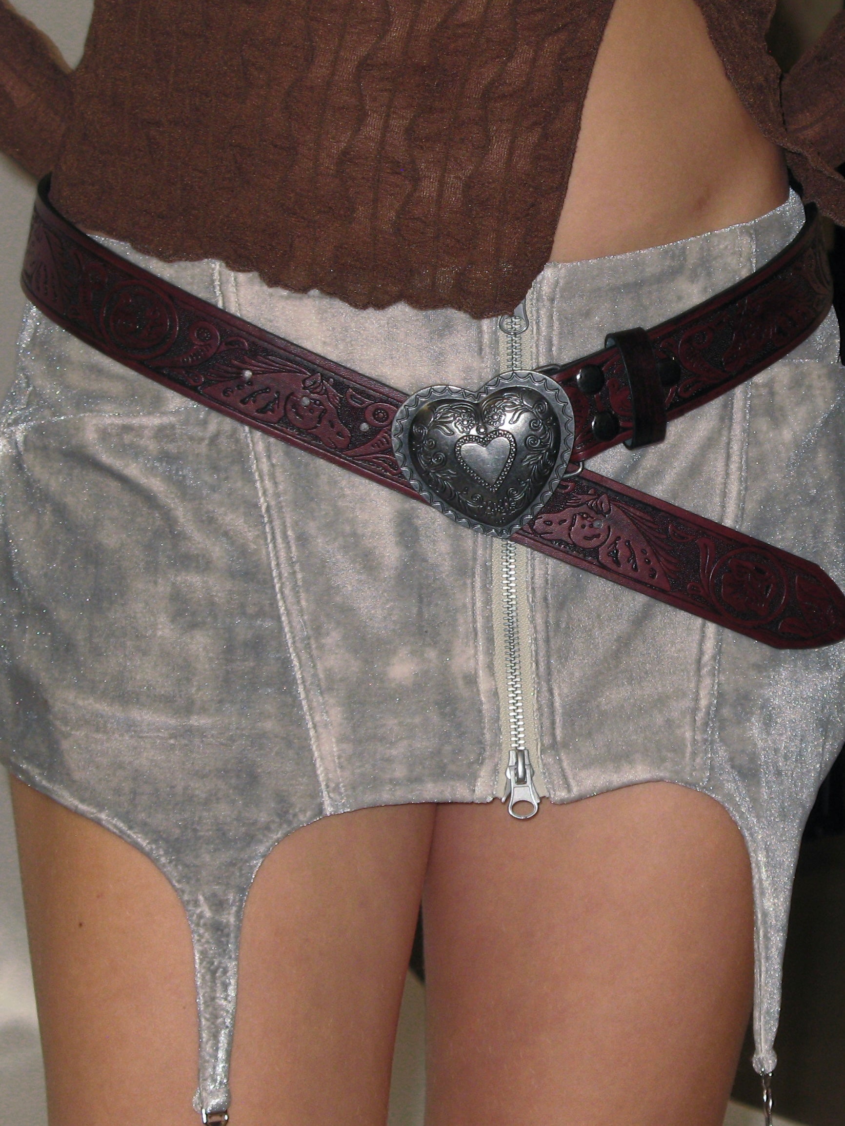 Wine Red Love Heart Belt