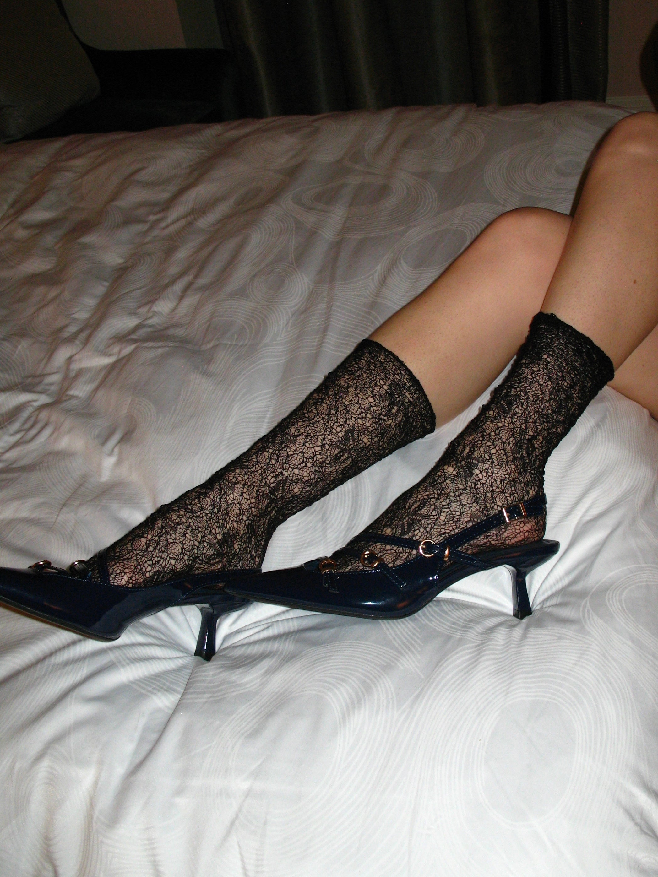 Sheer Mesh Lace Scrunch Socks