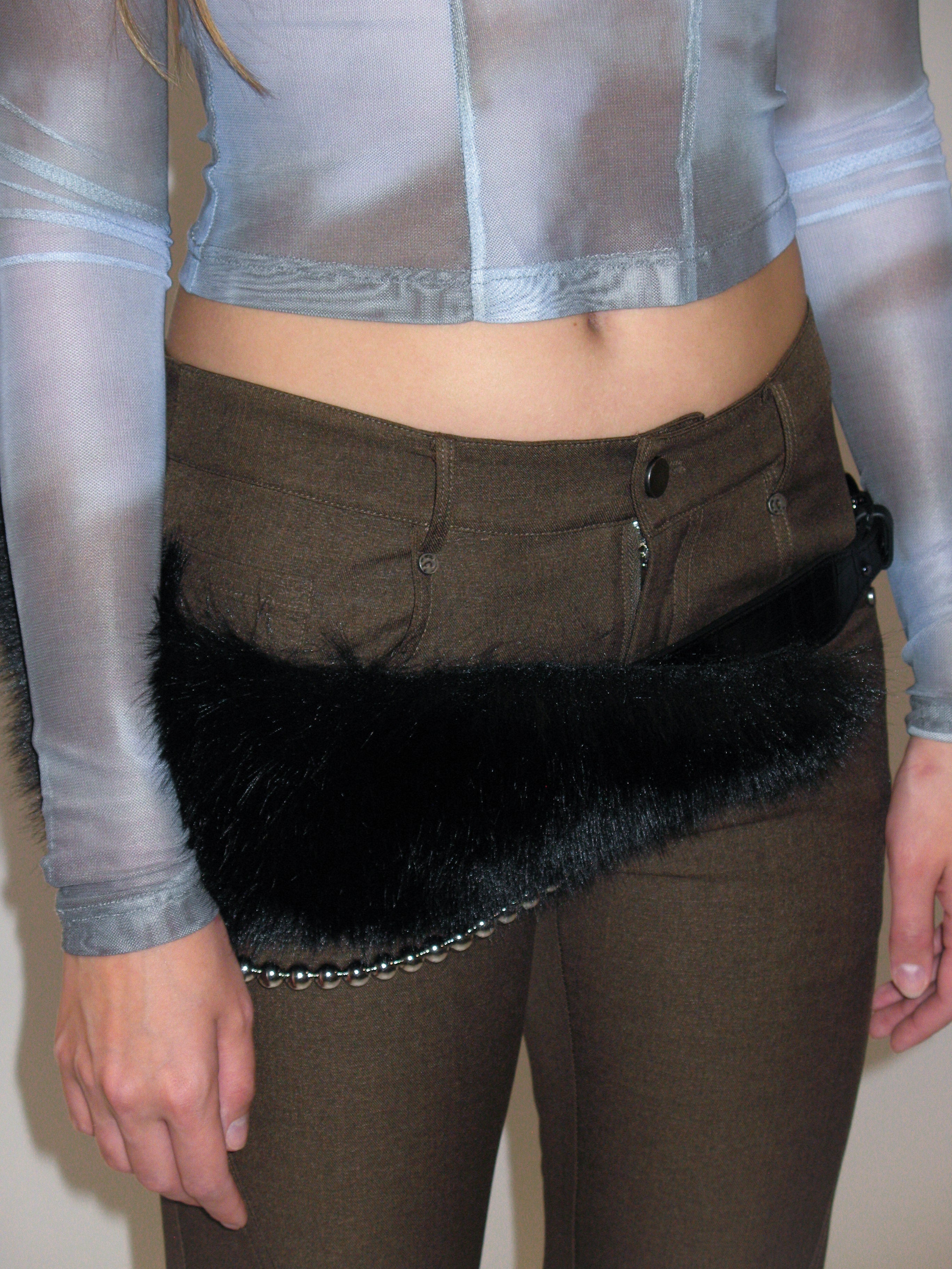 Faux Fur Waist Wide Belt