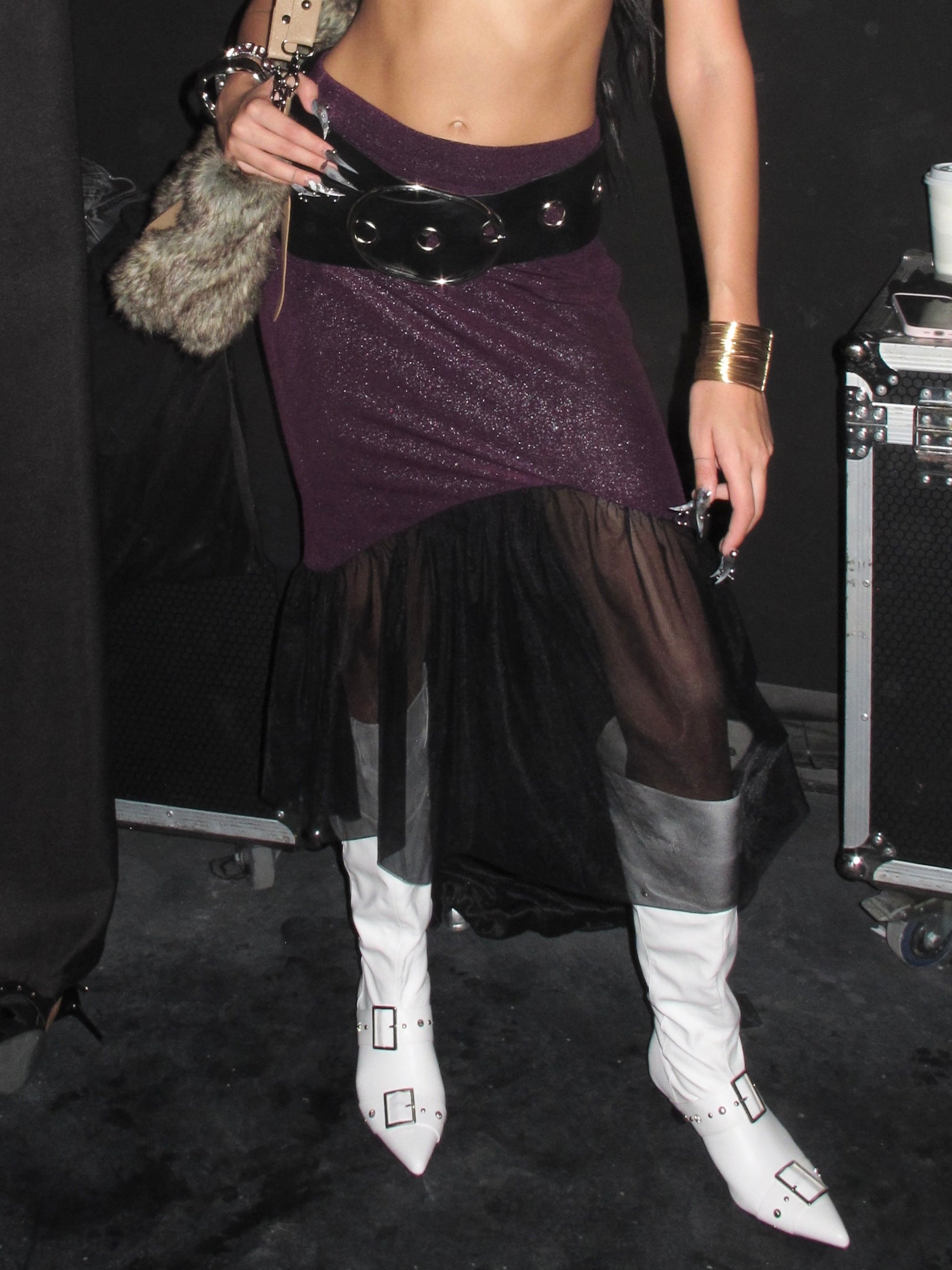 Luna Sheer Mesh Skirt Purple