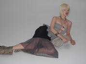 Luna Sheer Mesh Skirt Navy