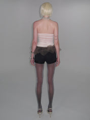 Sheer Bubble Hem Dress/ White