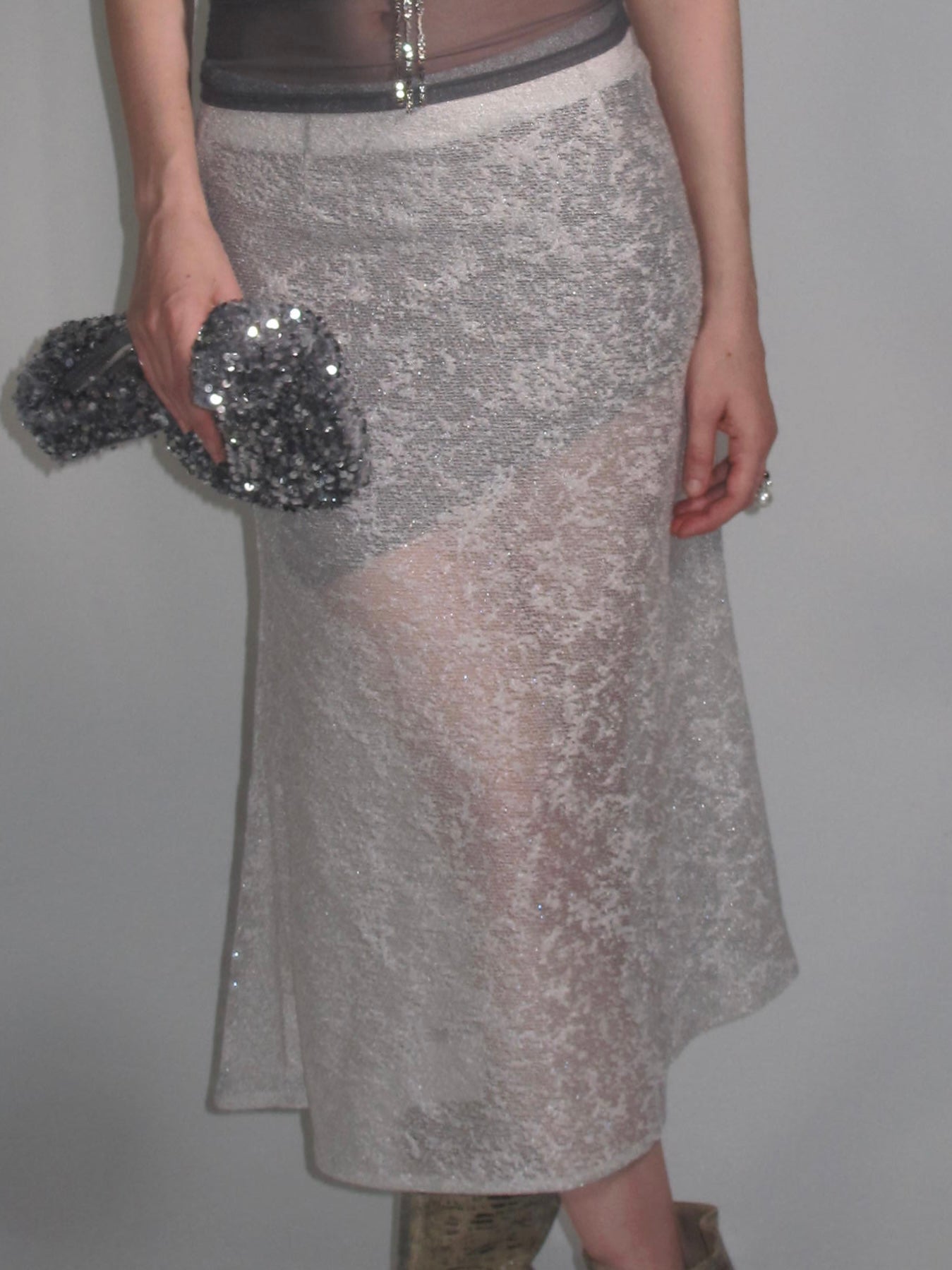 Sheer A-Line Midi Skirt