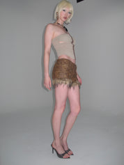 Thea Faux Fur Shorts Brown