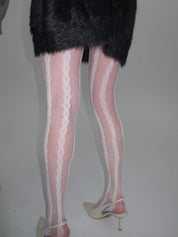 Cable Jacquard Fishnet Tights