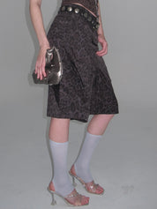 Leopard Print Cropped Wide-Leg Pants