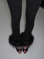 Sasha Faux Fur Trim Flared Pants