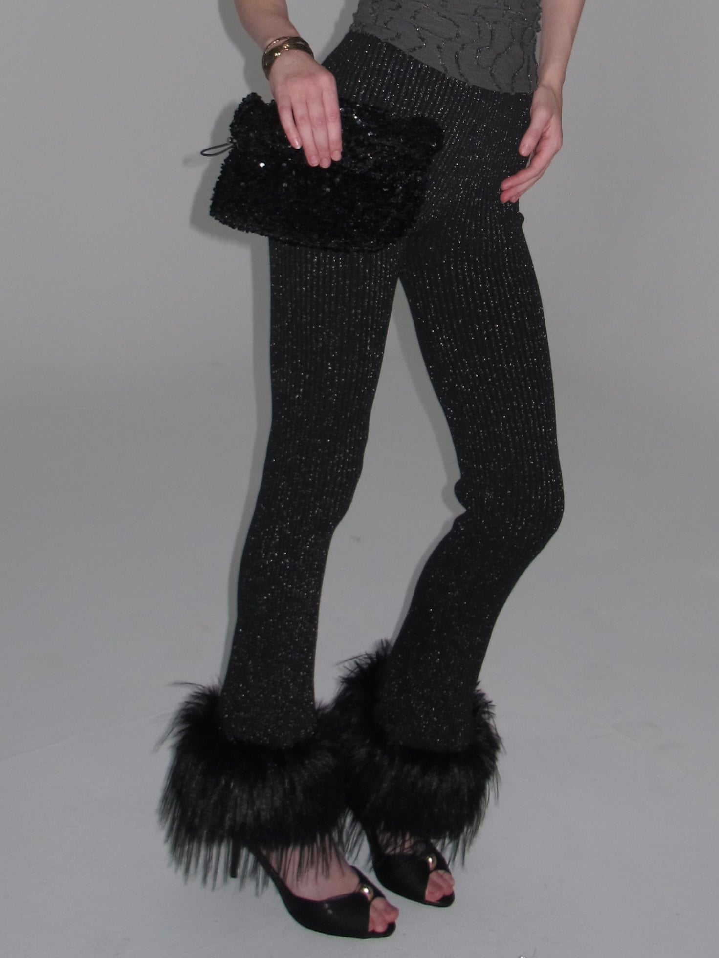 PROD Sasha Faux Fur Trim Flared Pants