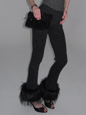 Sasha Faux Fur Trim Flared Pants