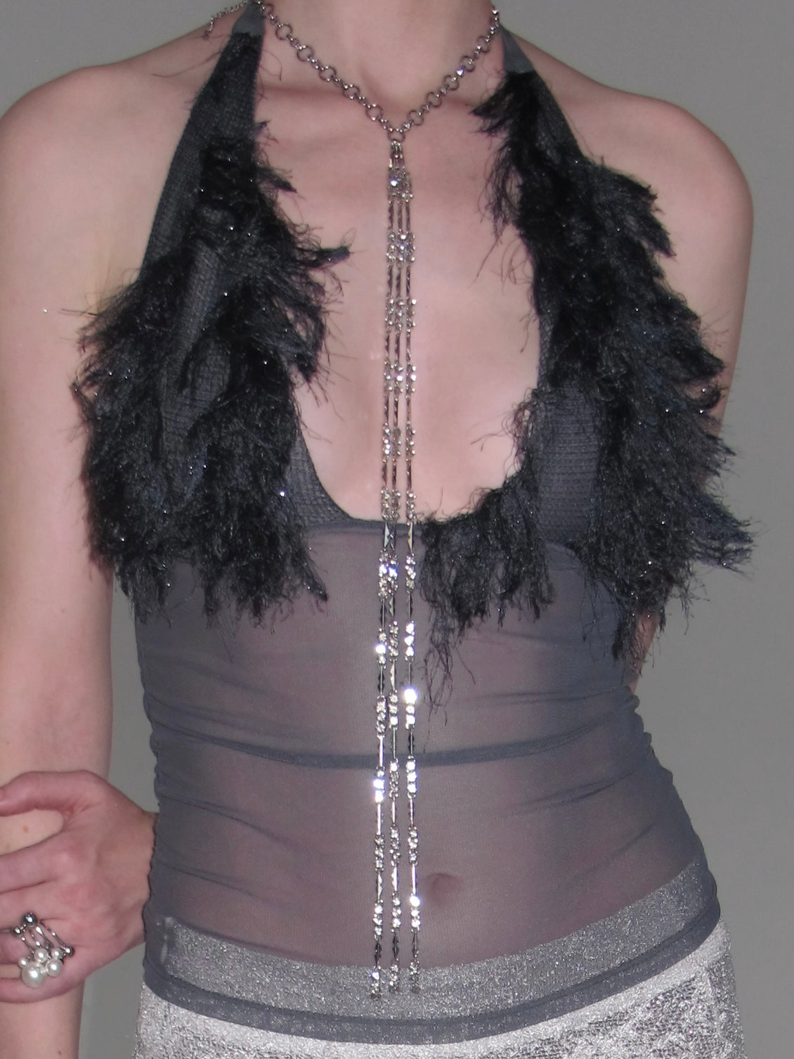 Seren Crystal-Effect Tassel Necklace