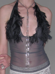 Seren Crystal-Effect Tassel Necklace