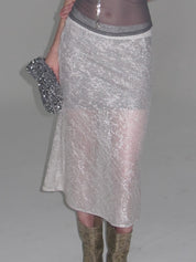 Sheer A-Line Midi Skirt