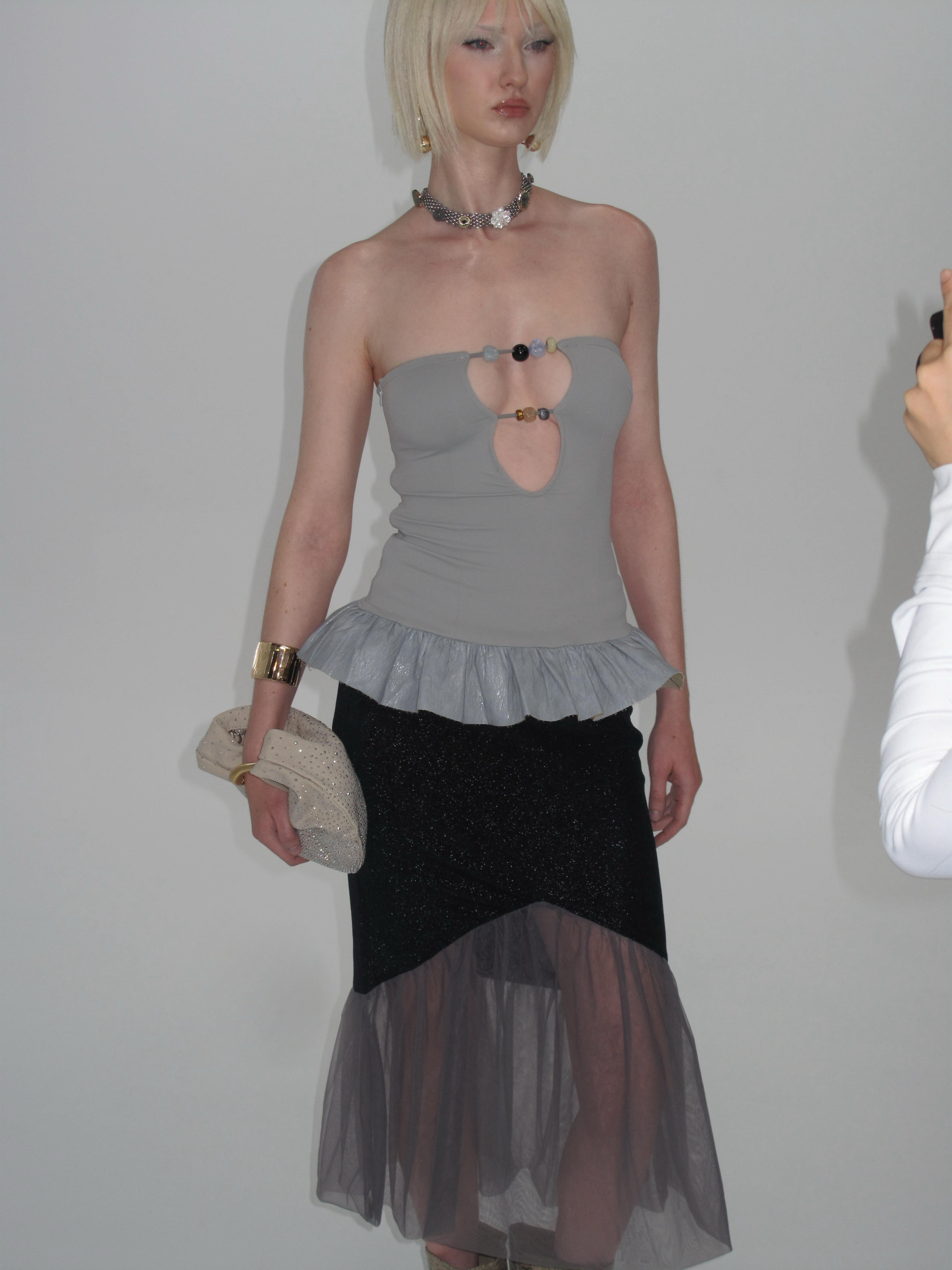 Luna Sheer Mesh Skirt Navy