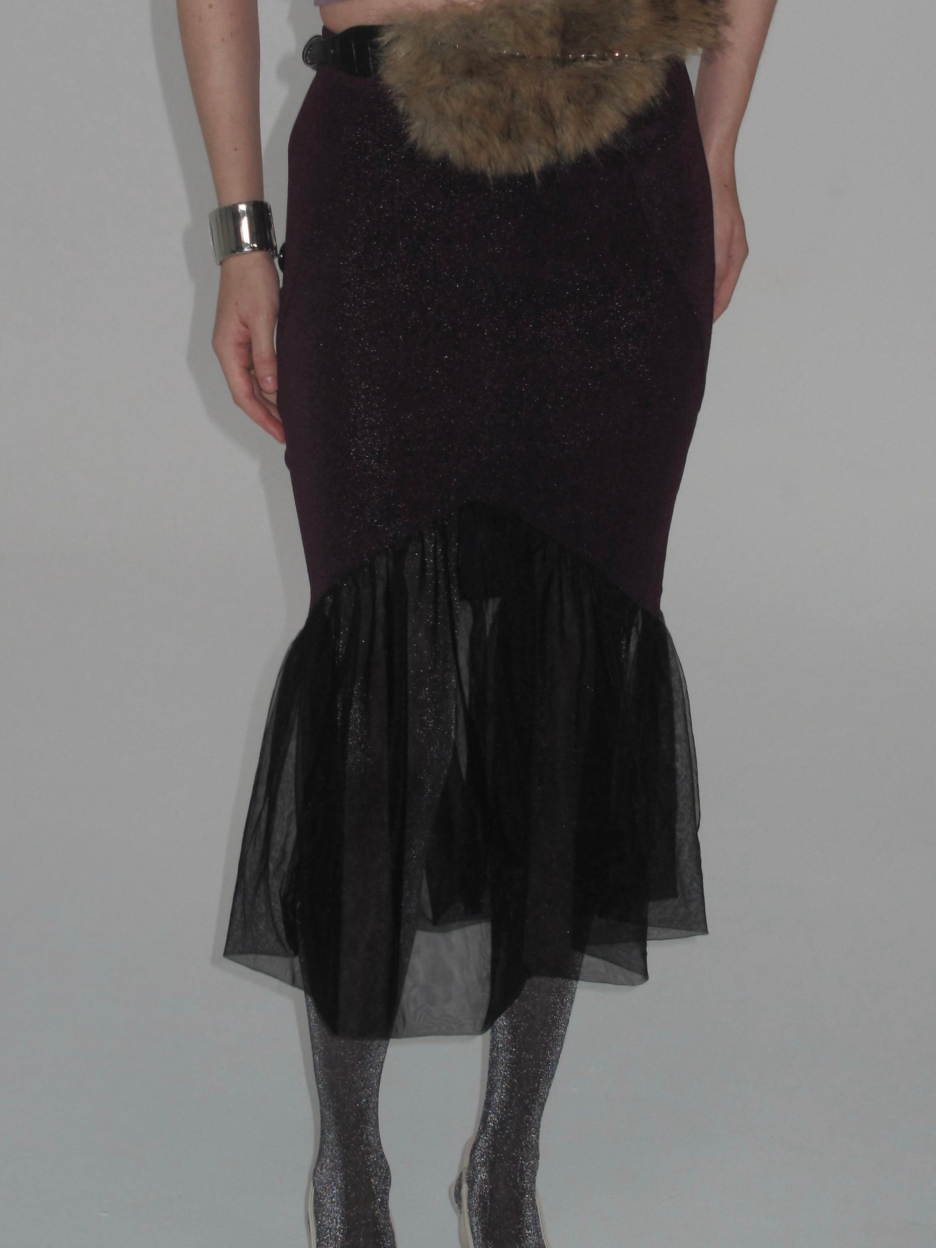 Luna Sheer Mesh Skirt Purple
