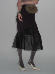 Luna Sheer Mesh Skirt Purple