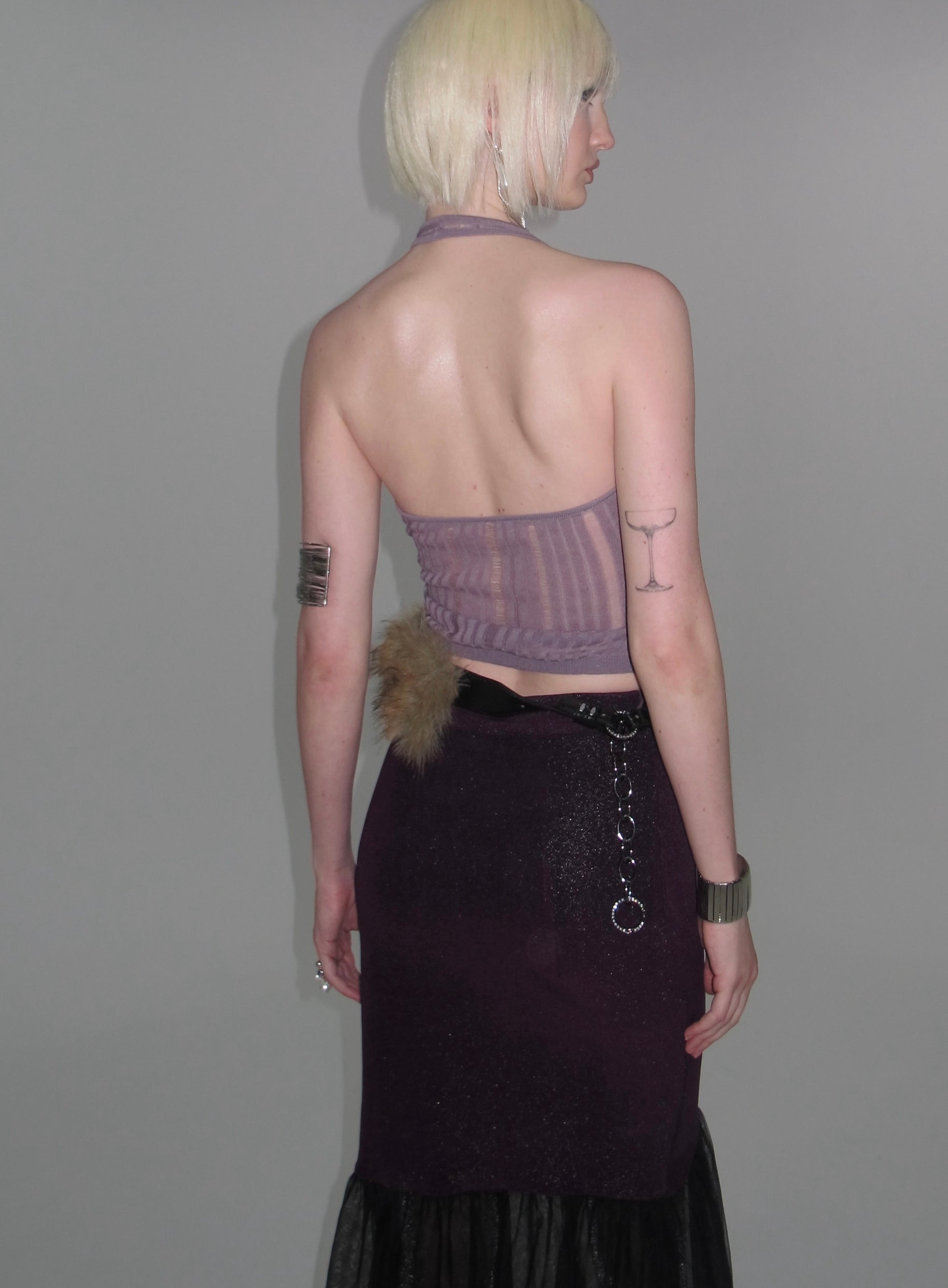 Luna Sheer Mesh Skirt Purple