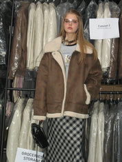 PROD  2023 winter 2 Aviator Brown Sherpa Jacket