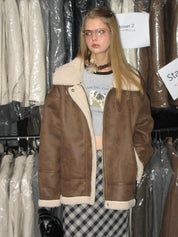 PROD  2023 winter 2 Aviator Brown Sherpa Jacket