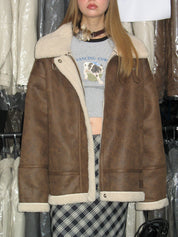 PROD  2023 winter 2 Aviator Brown Sherpa Jacket
