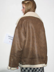 PROD  2023 winter 2 Aviator Brown Sherpa Jacket