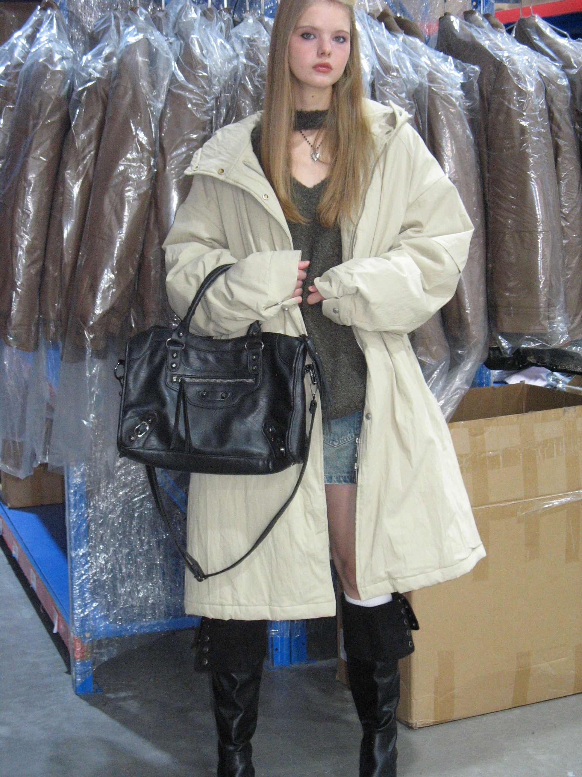 PROD  2023 winter 2 Hooded Long Lightweight Jacket